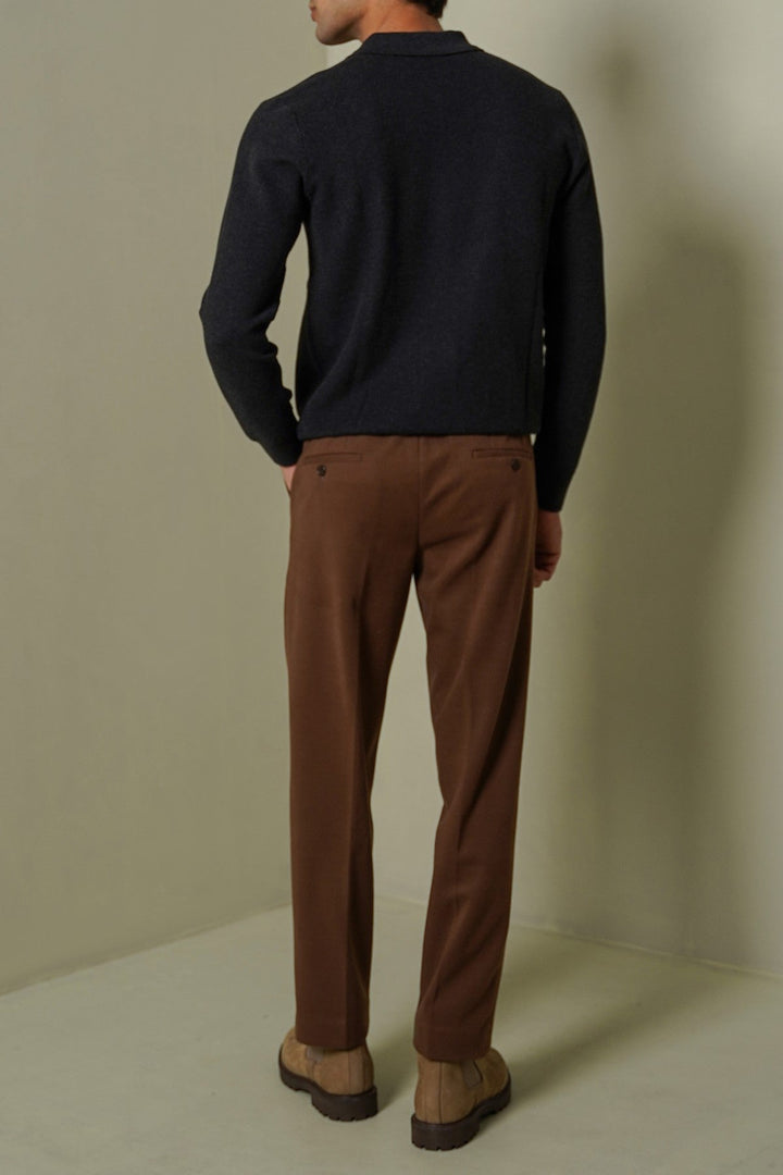 CHARCOAL ACADEMY POLO SWEATER