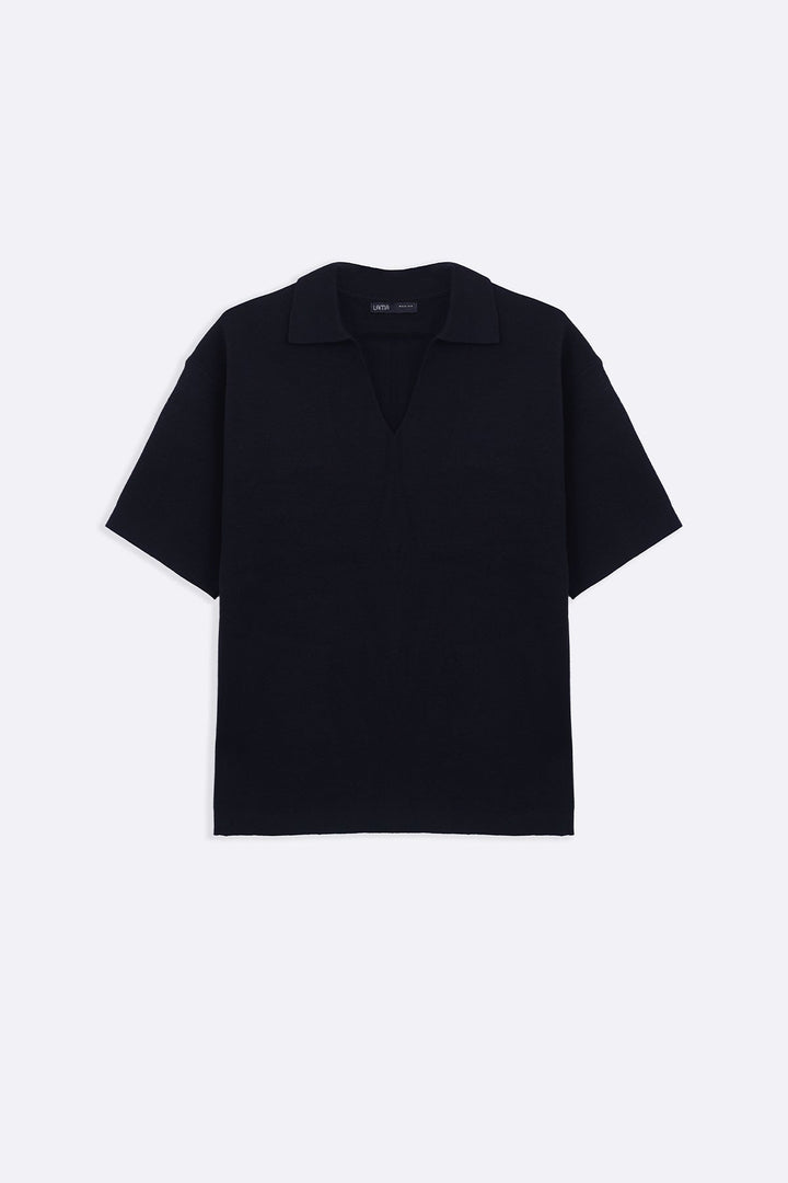 BLACK HALF SLEEVES SWEATER
