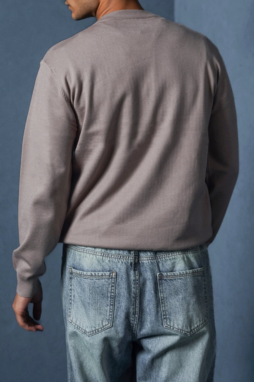 BEIGE CREW NECK SWEATER