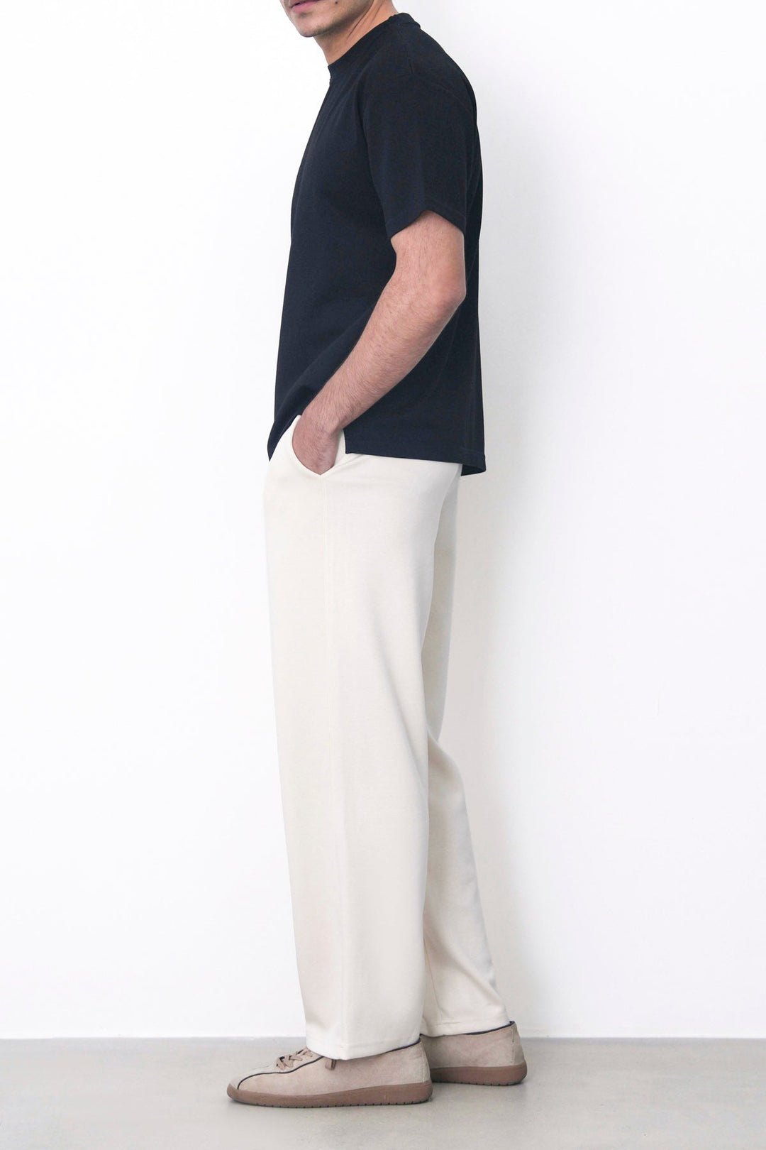 IVORY TAILORED PLEAT PANTS