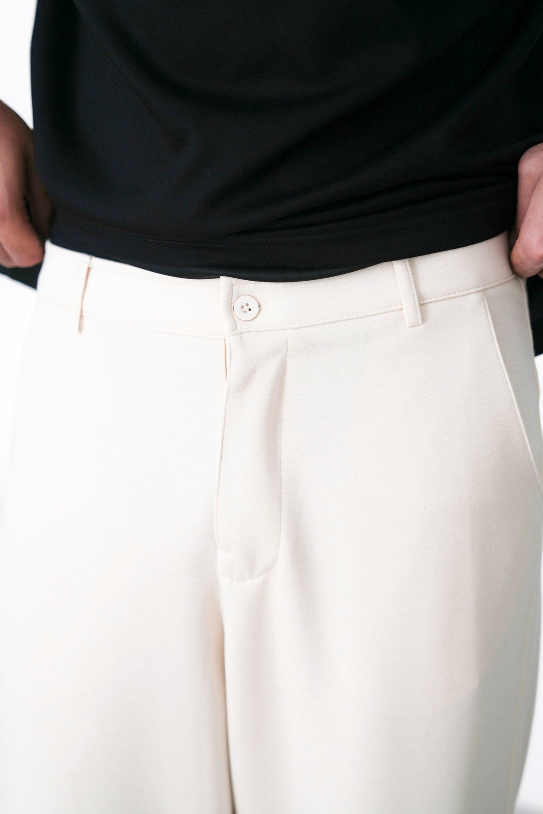 IVORY TAILORED PLEAT PANTS