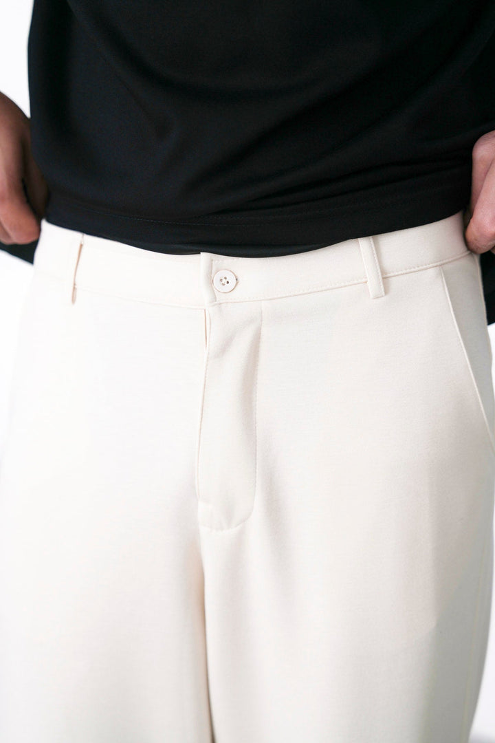 IVORY TAILORED PLEAT PANTS