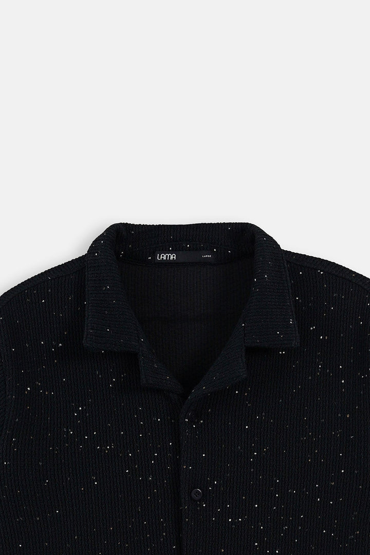 BLACK-COASTAL FLECK COLLARED SHIRT