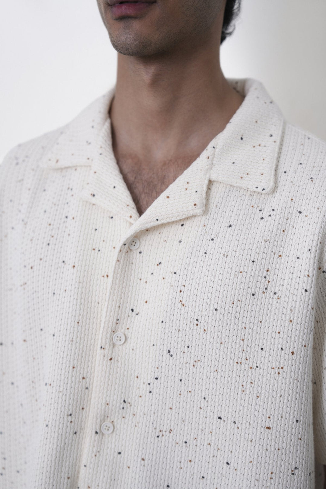 IVORY-COASTAL FLECK COLLARED SHIRT
