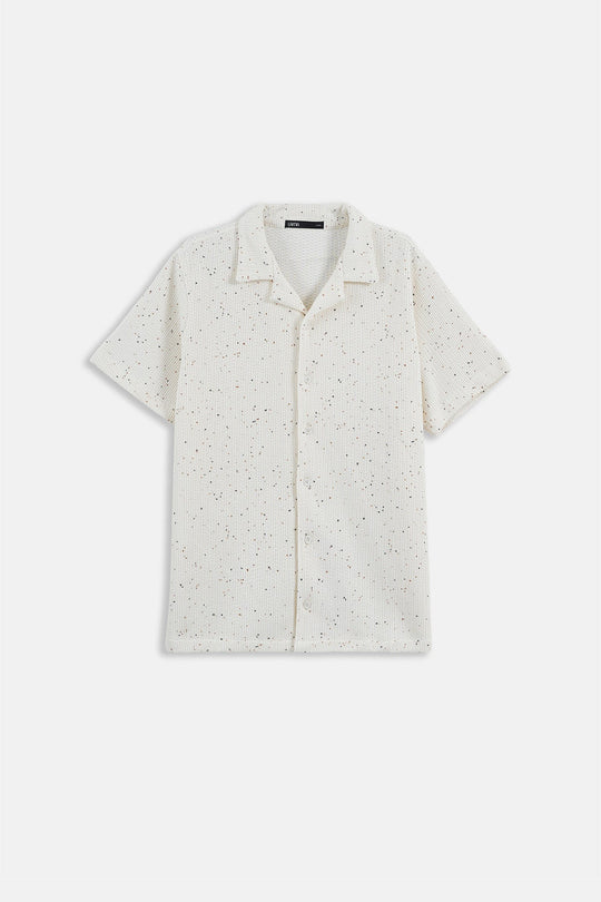 IVORY-COASTAL FLECK COLLARED SHIRT