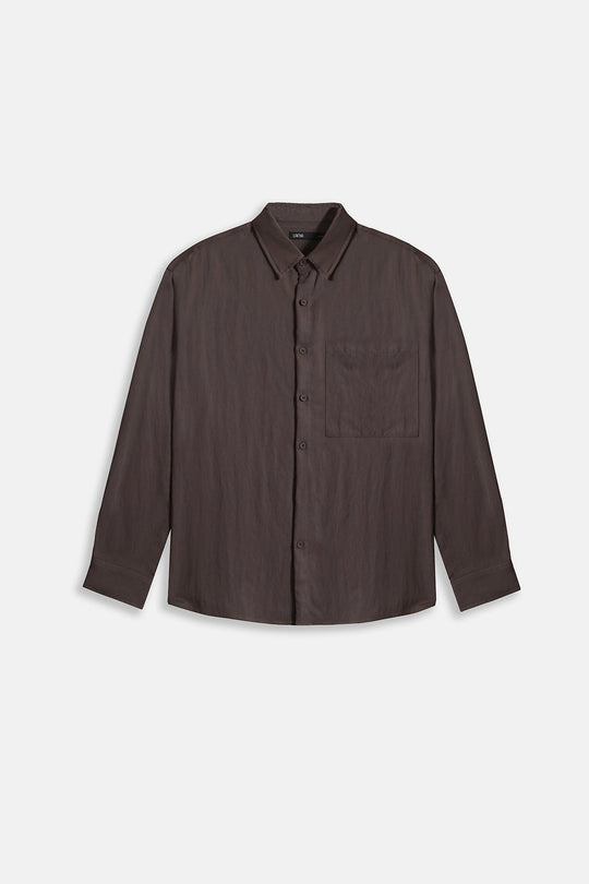 BROWN-RELAXED TWILL SHIRT