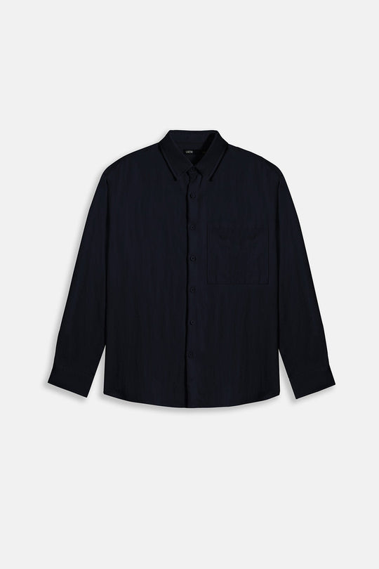 NAVY-RELAXED TWILL SHIRT