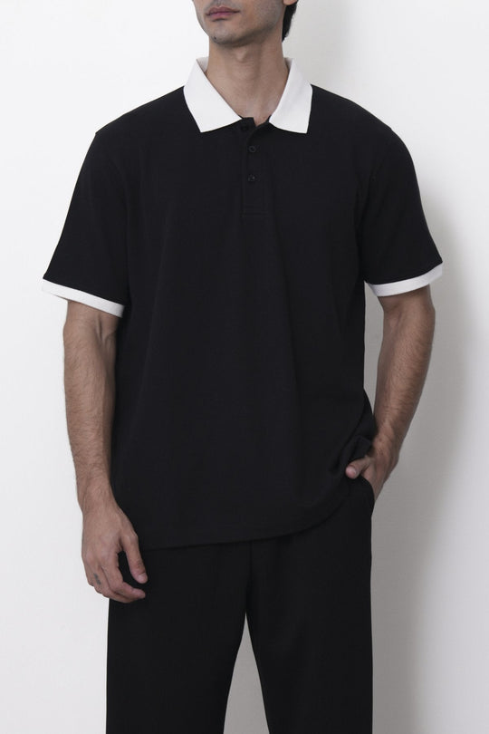 BLACK-HERITAGE CONTRAST POLO