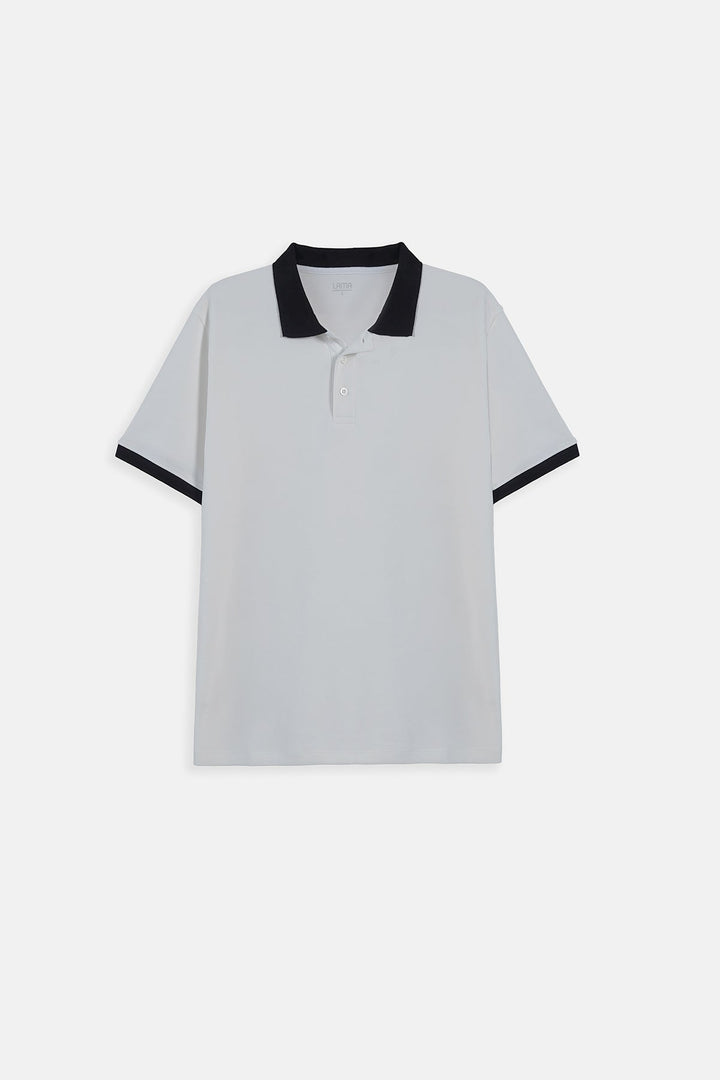 WHITE-HERITAGE CONTRAST POLO