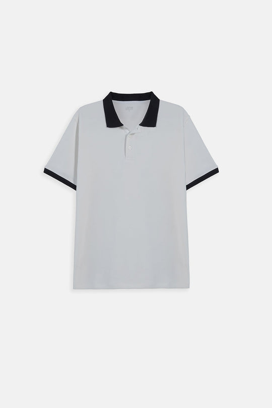 WHITE-HERITAGE CONTRAST POLO