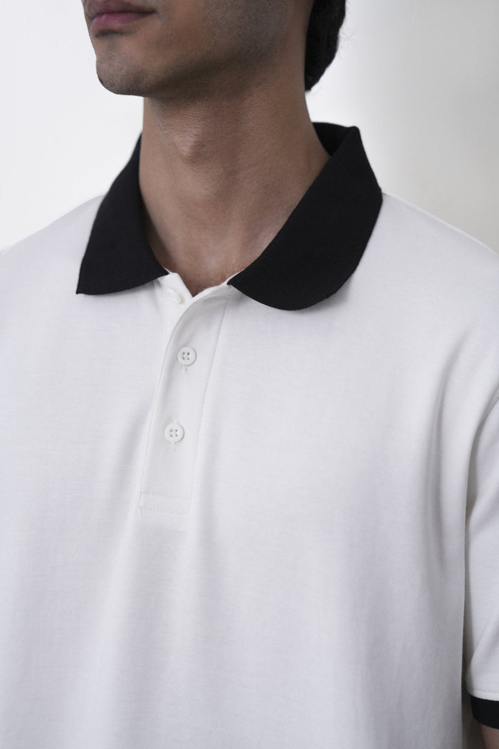 WHITE-HERITAGE CONTRAST POLO