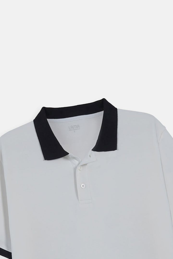 WHITE-HERITAGE CONTRAST POLO