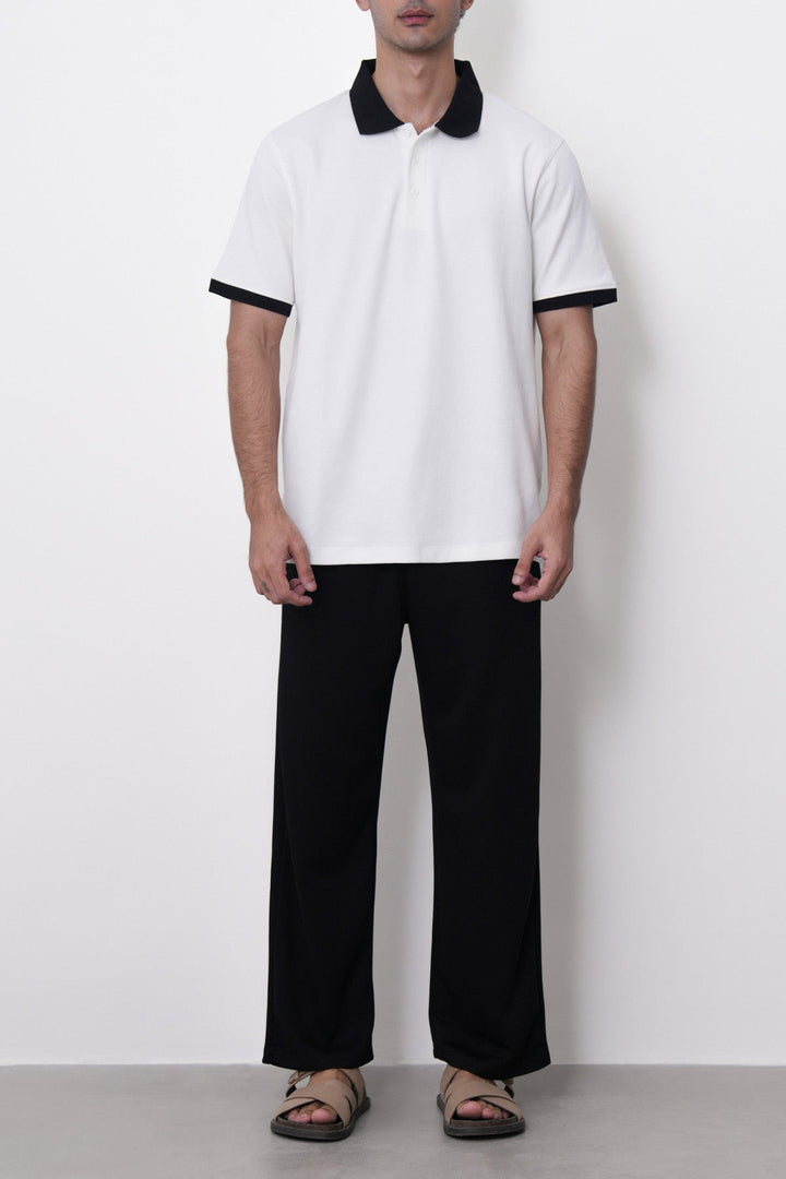 WHITE-HERITAGE CONTRAST POLO