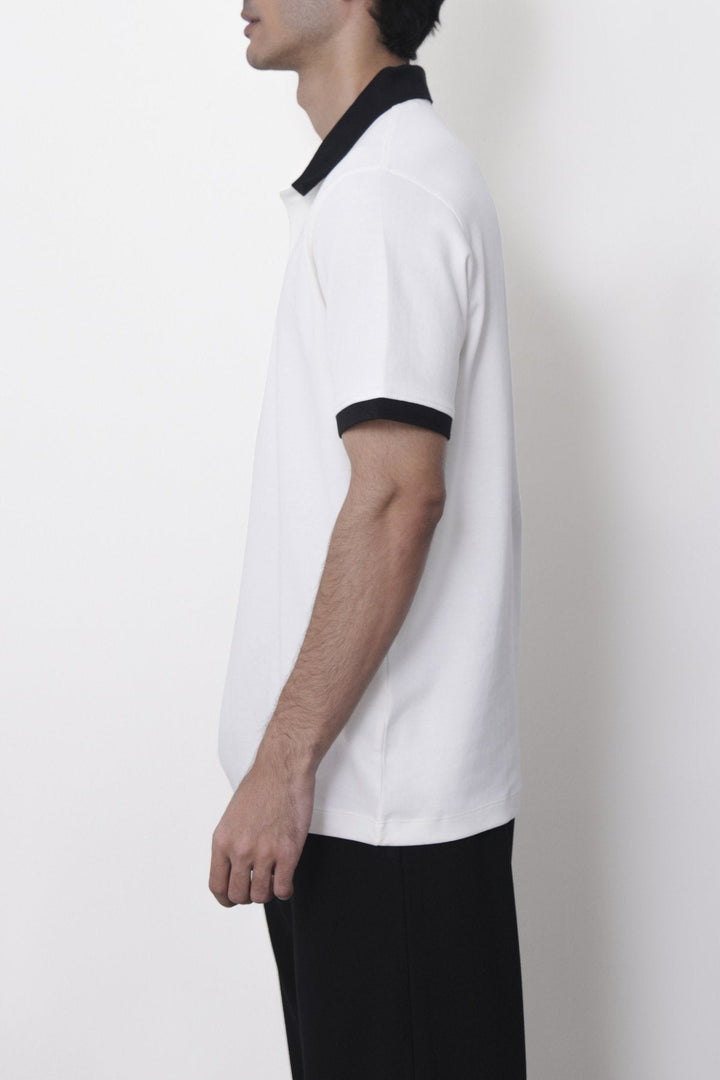 WHITE-HERITAGE CONTRAST POLO