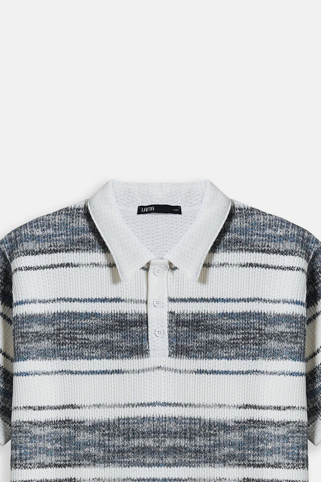 IVORY STRIPED HEAVY TEXTURED POLO