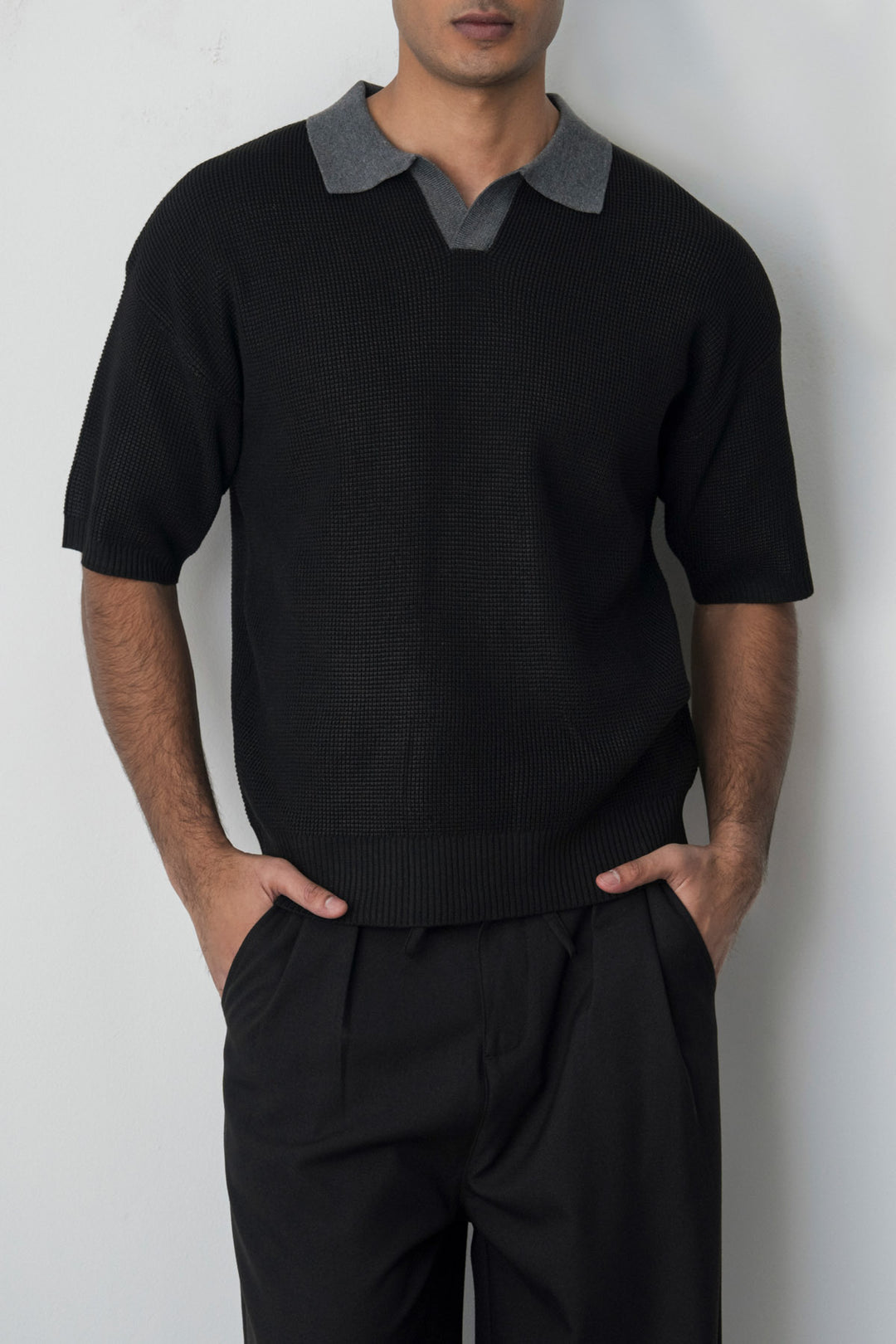 CONTRAST COLLAR POLO