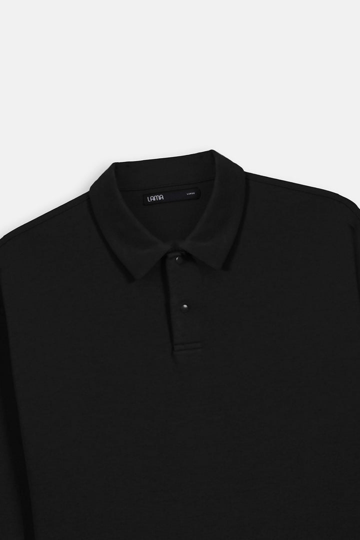 BLACK HERITAGE LONG SLEEVE POLO