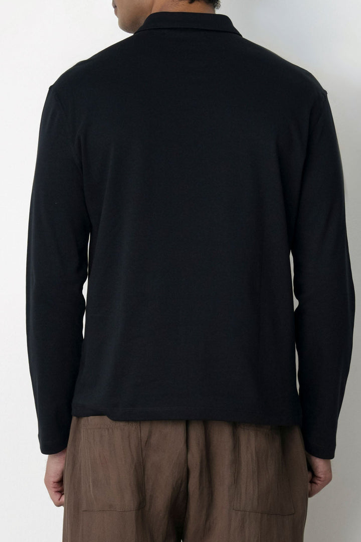 BLACK HERITAGE LONG SLEEVE POLO