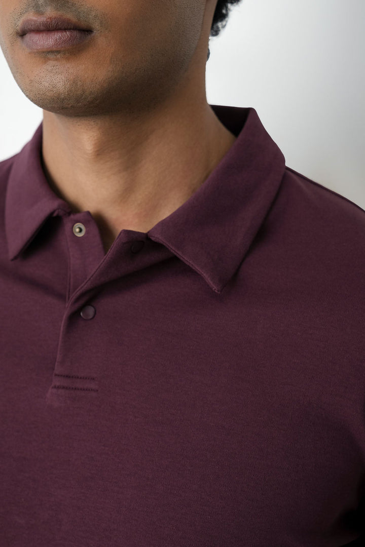 MAROON HERITAGE LONG SLEEVE POLO