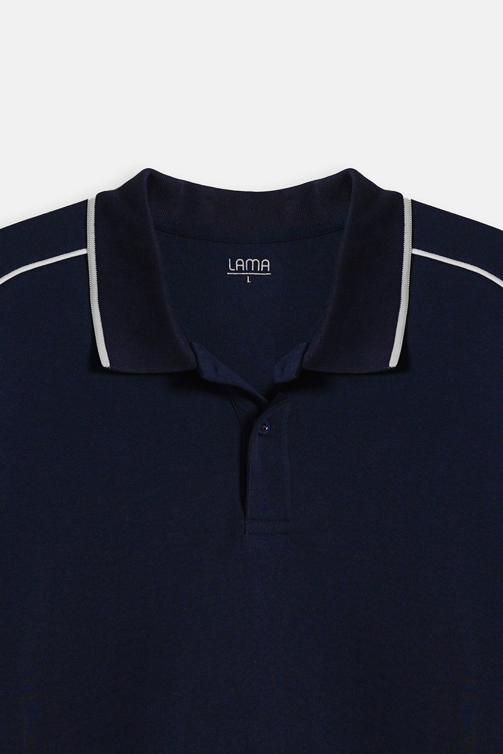 MID BLUE CONTRAST PIPING POLO