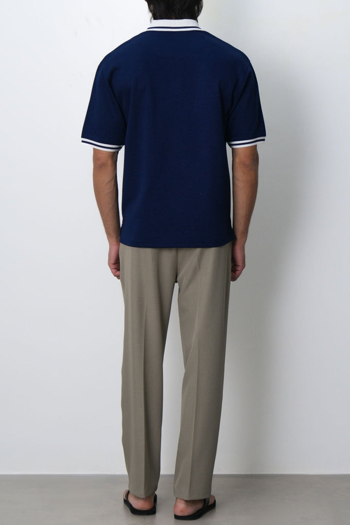 NAVY CONTRAST TRIM POLO