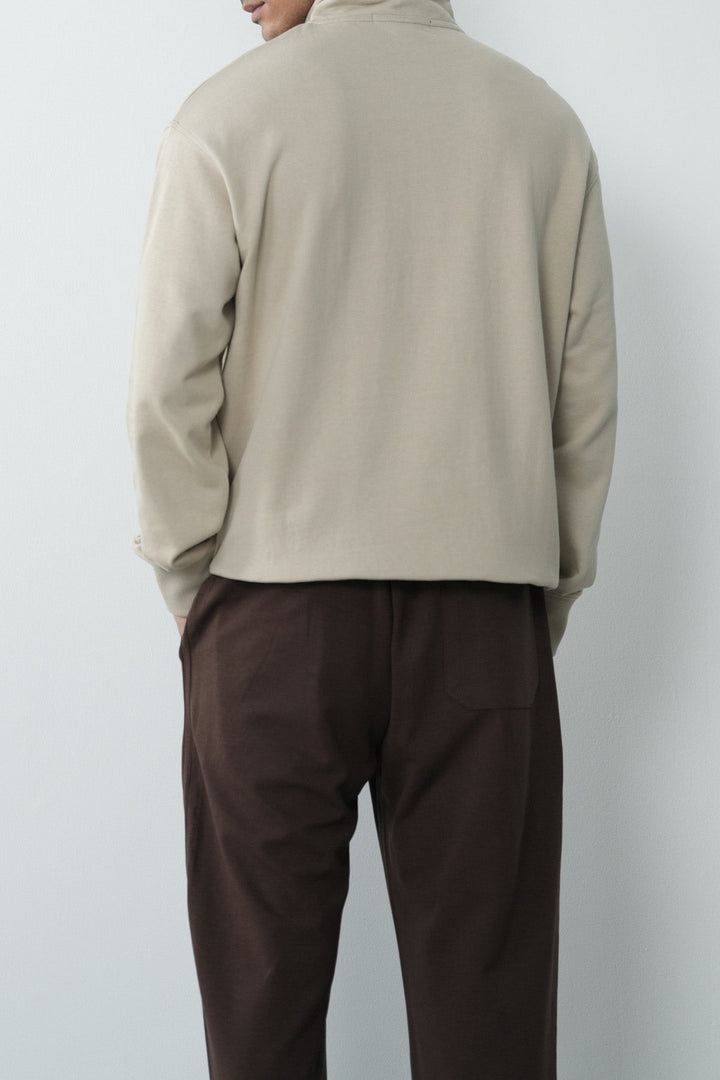 EVERYDAY MOCK NECK ZIP SWEAT