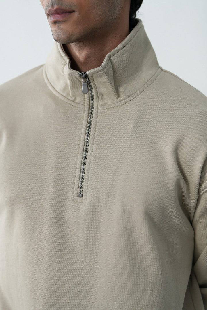 EVERYDAY MOCK NECK ZIP SWEAT