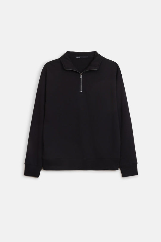 EVERYDAY MOCK NECK ZIP SWEAT