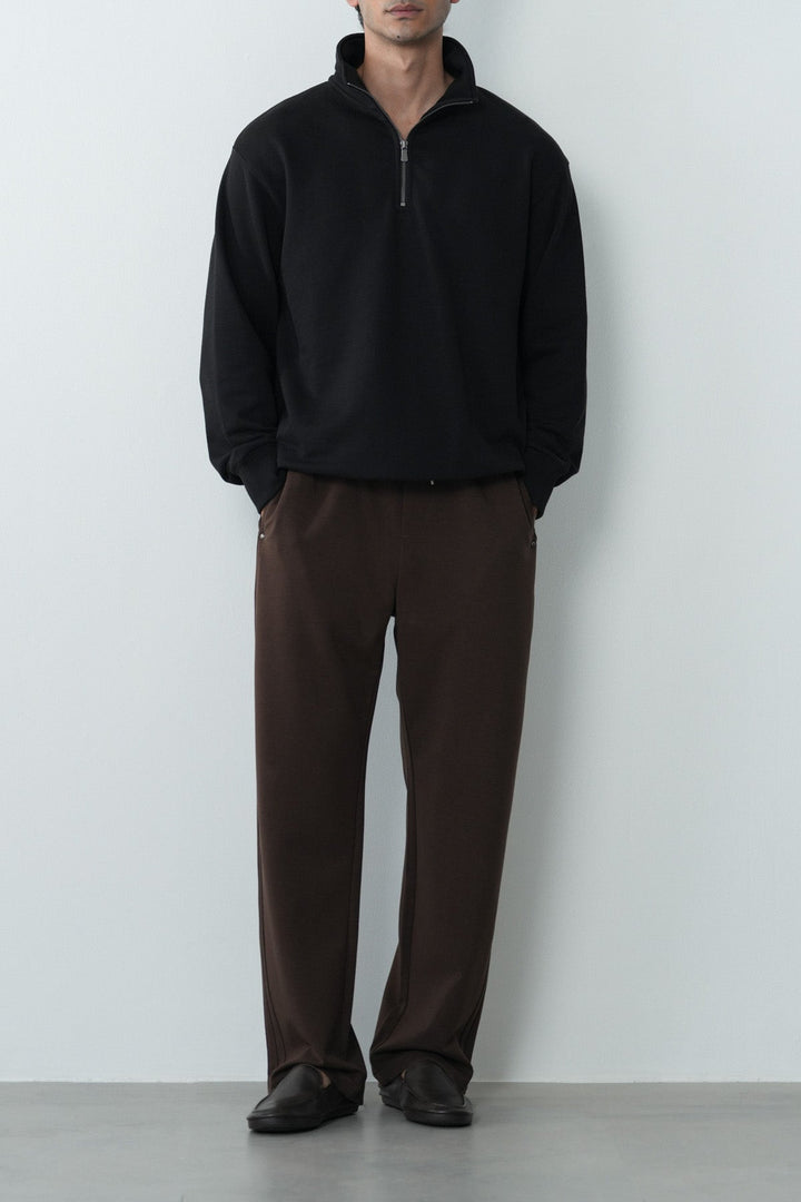 EVERYDAY MOCK NECK ZIP SWEAT