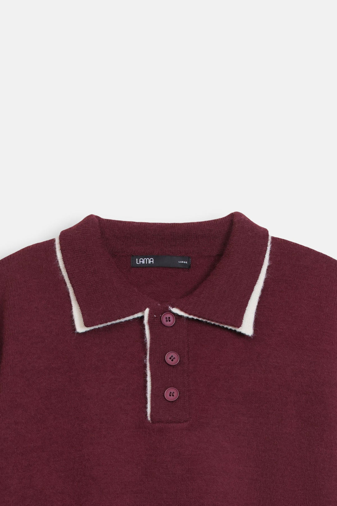 CONTRAST TRIM POLO SWEATER