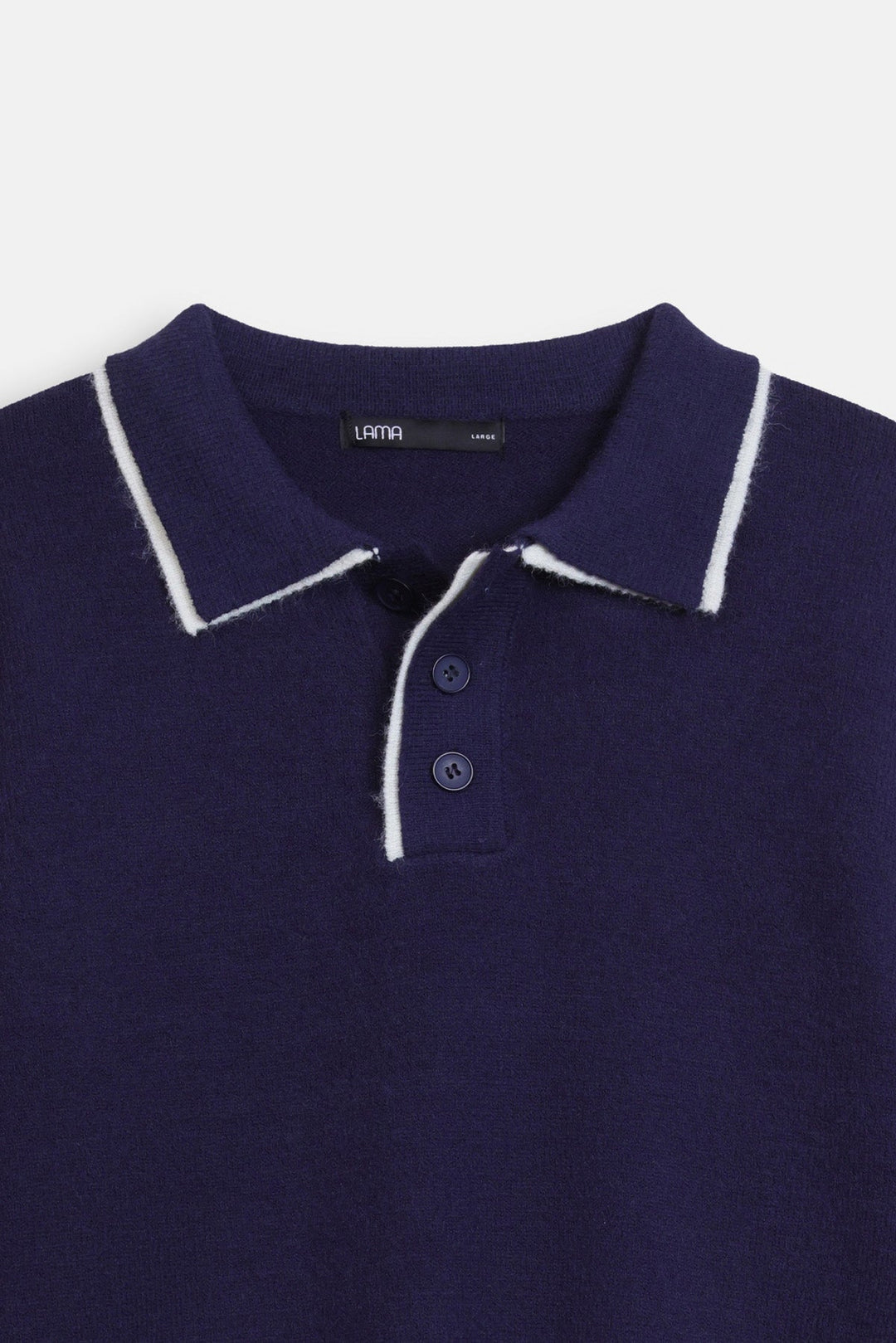 CONTRAST TRIM POLO SWEATER