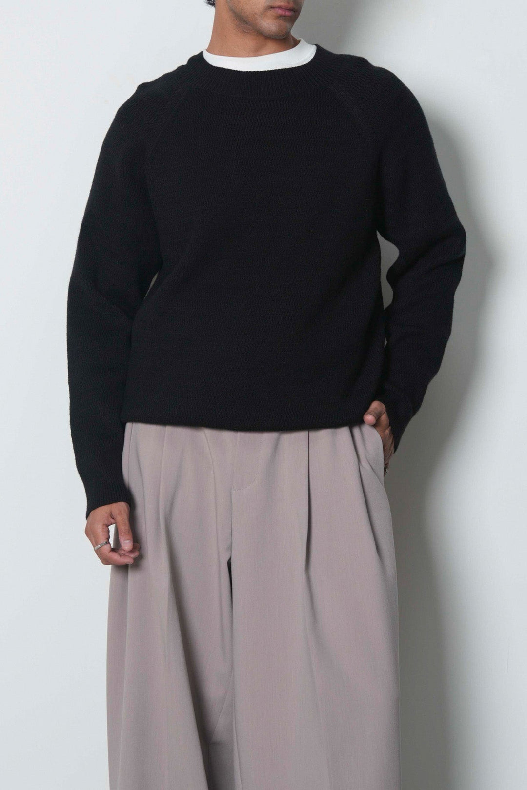TEXTURED RAGLAN SWEATER