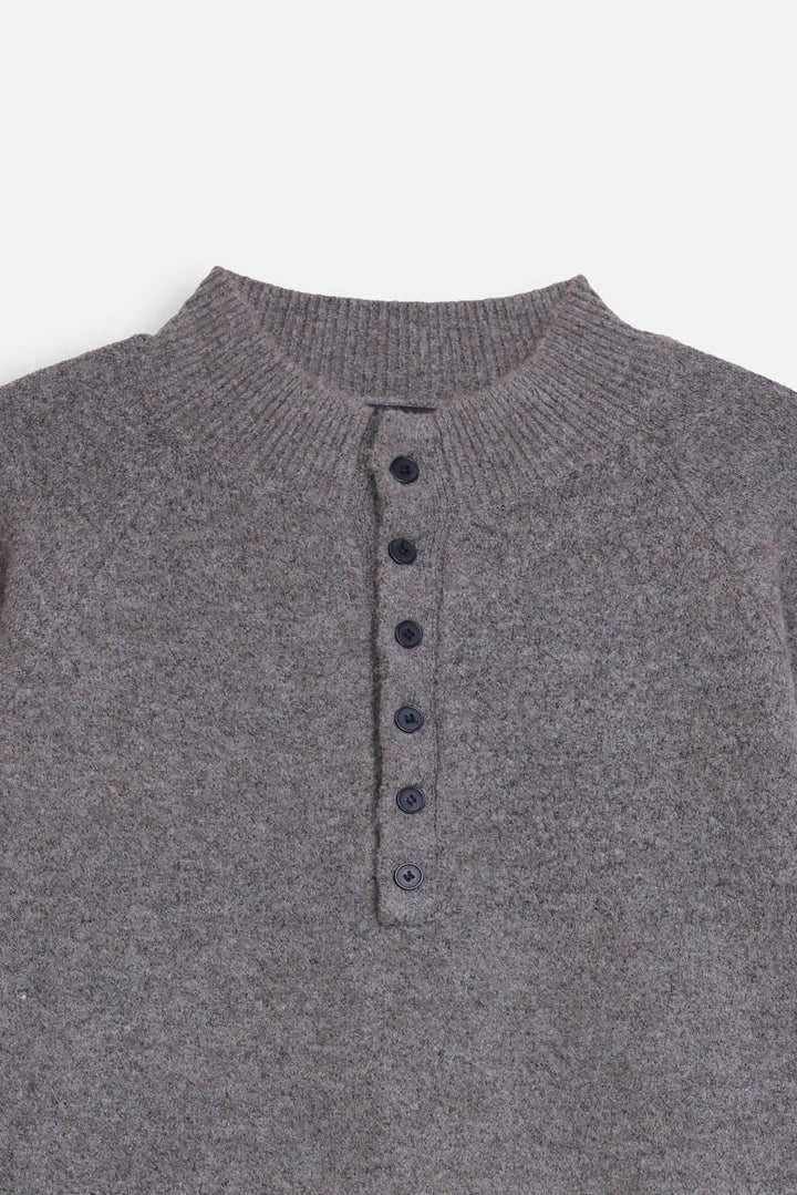 MELANGE HENLEY SWEATER