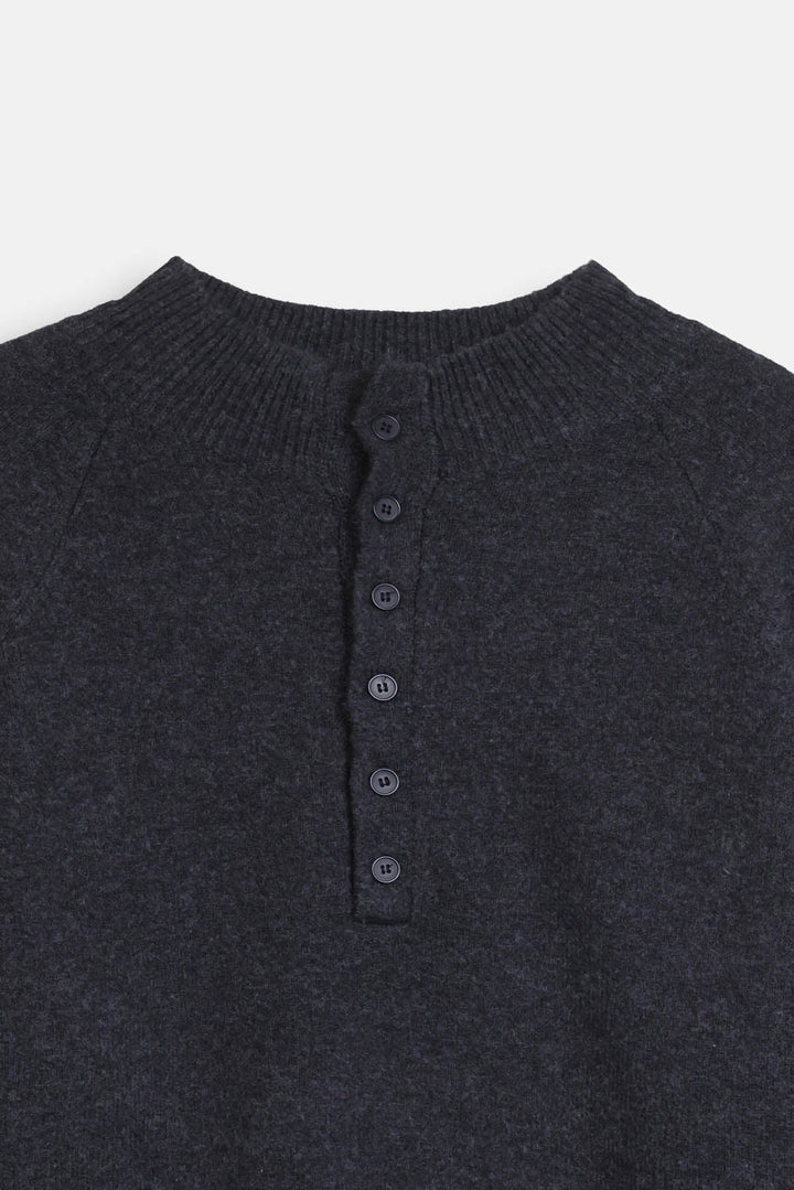 MELANGE HENLEY SWEATER