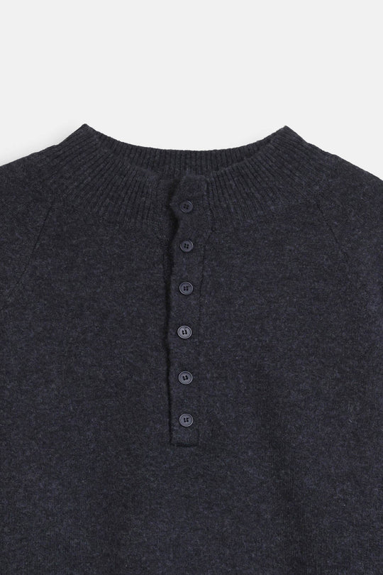 MELANGE HENLEY SWEATER