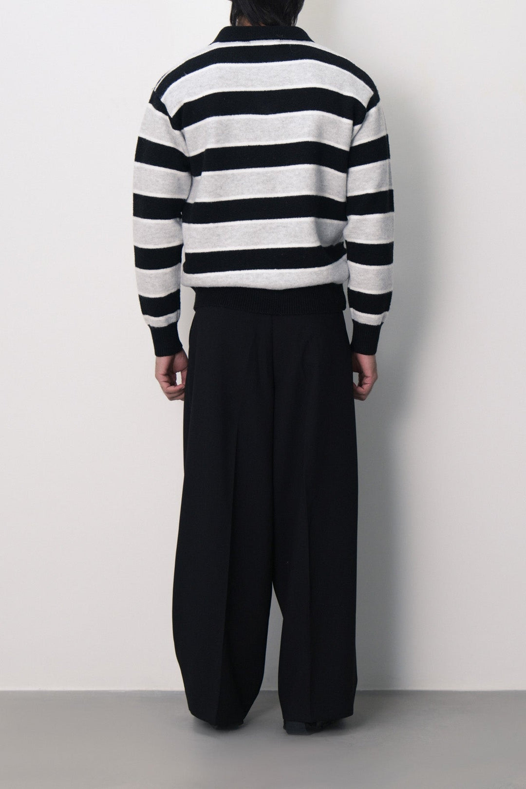 STRIPED POLO SWEATER