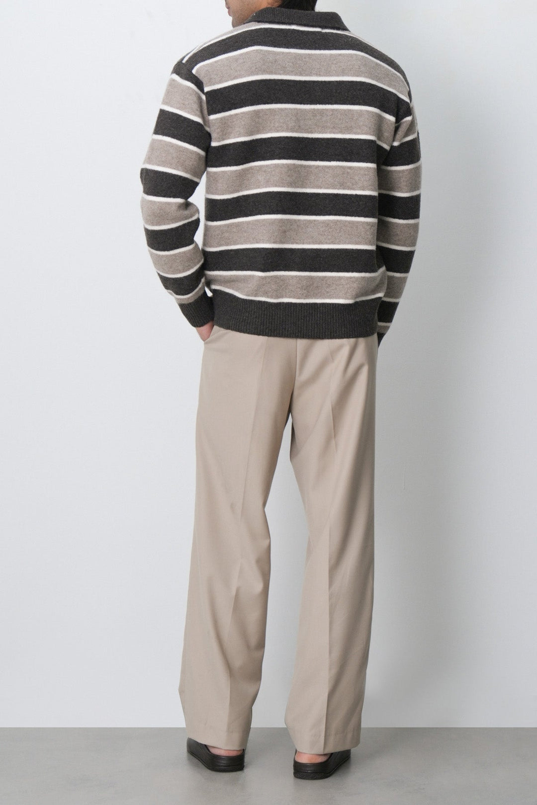 STRIPED POLO SWEATER