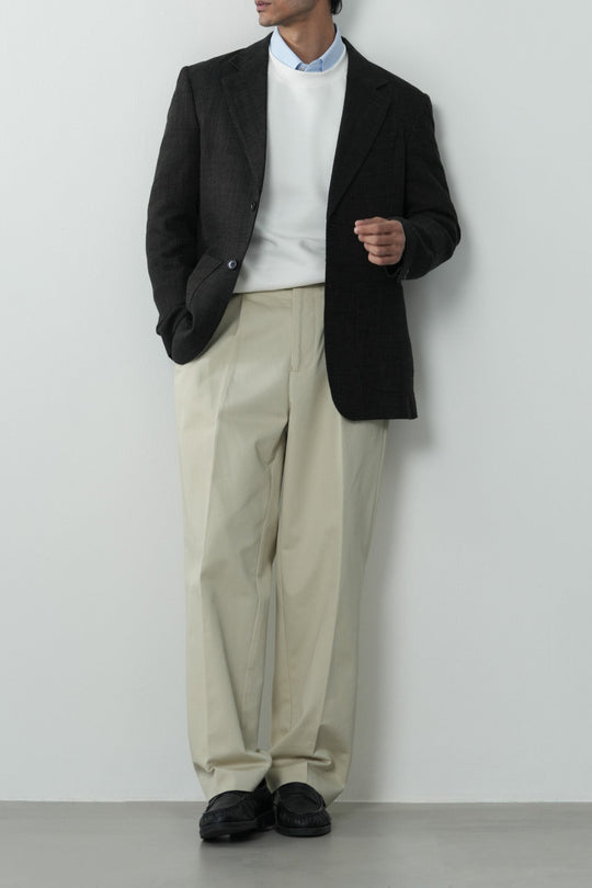 TEXTURED UNLINED LINEN BLAZER