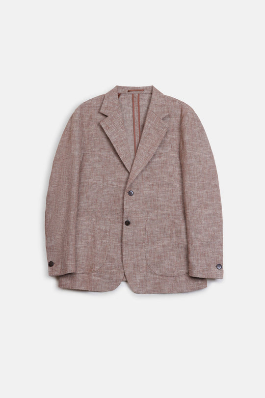 TEXTURED UNLINED LINEN BLAZER