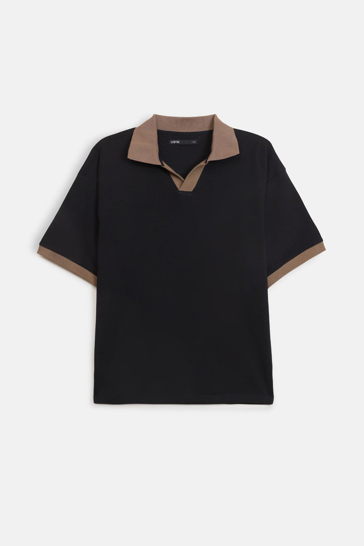 CONTRASTING EASY COLLAR POLO