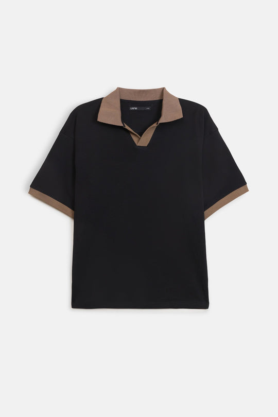 CONTRASTING EASY COLLAR POLO
