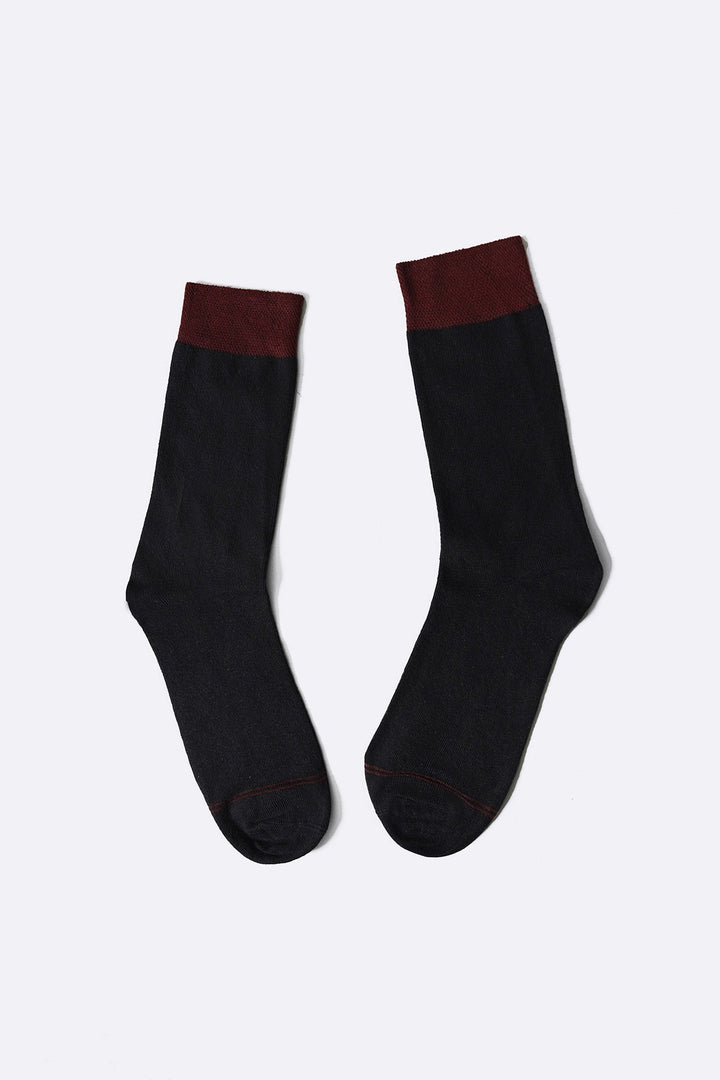 MAROON CREW LENGTH SOCKS WITH STRIPE