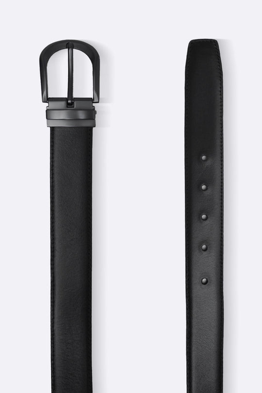 BLACK COFFEE SMART DUAL-SIDE LEATHER BELT