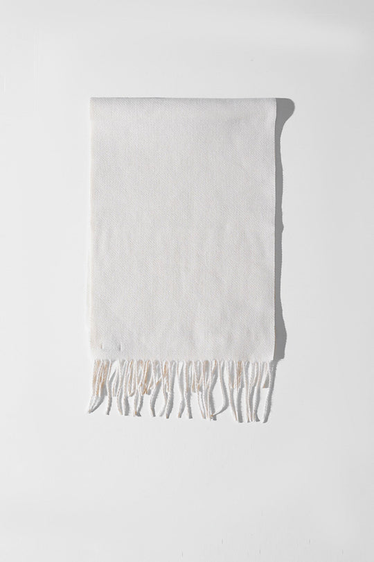 CREAM CONTRAST WEAVE REVERSIBLE SCARF