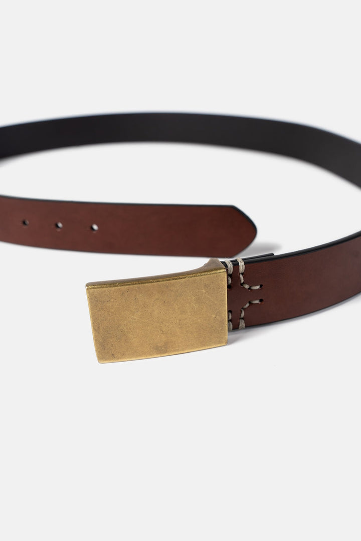 Monolith Brass Plate Leather Belt