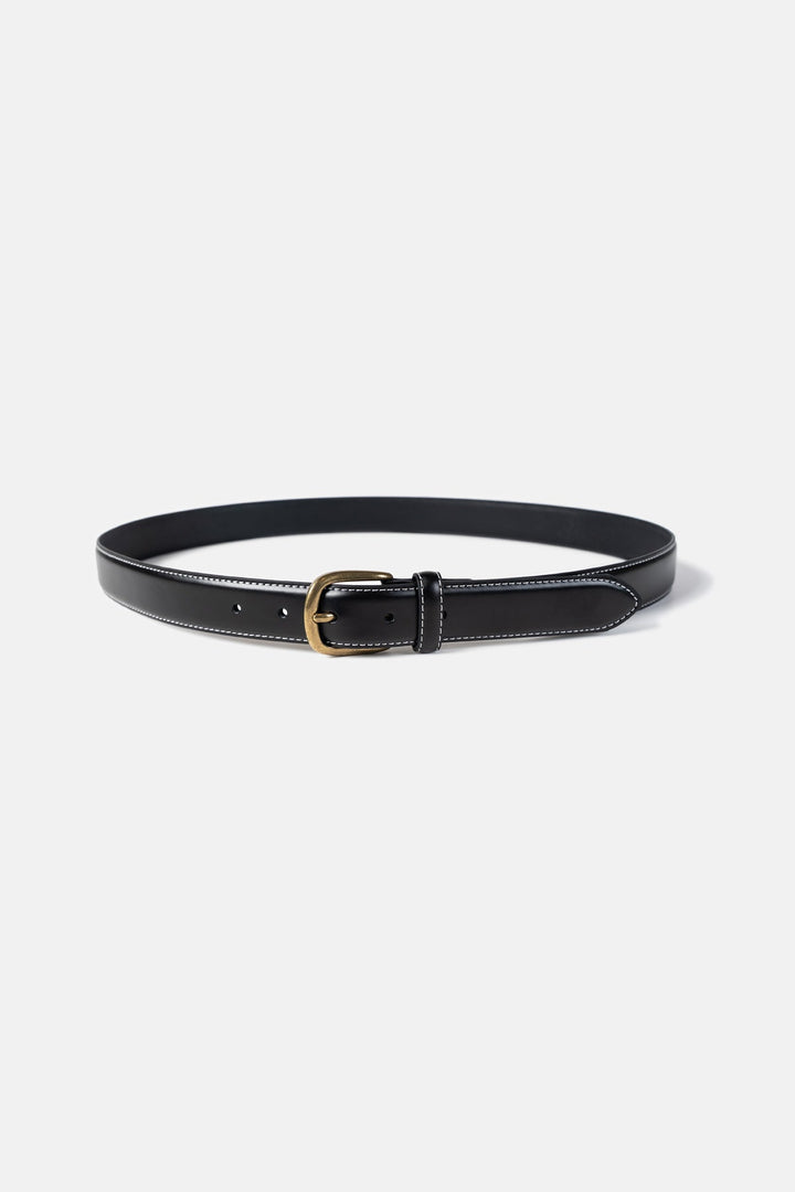 Saddle Stitch Leather Belt