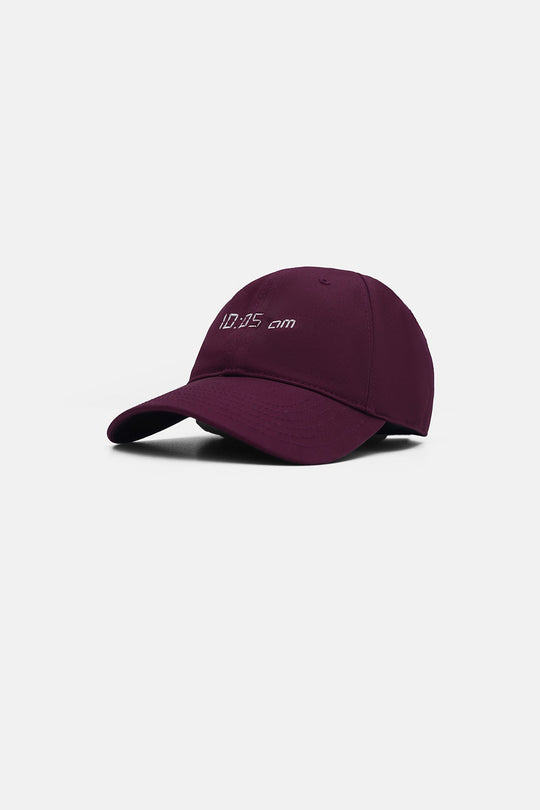 MAROON-LATE TO WORK COTTON CAP