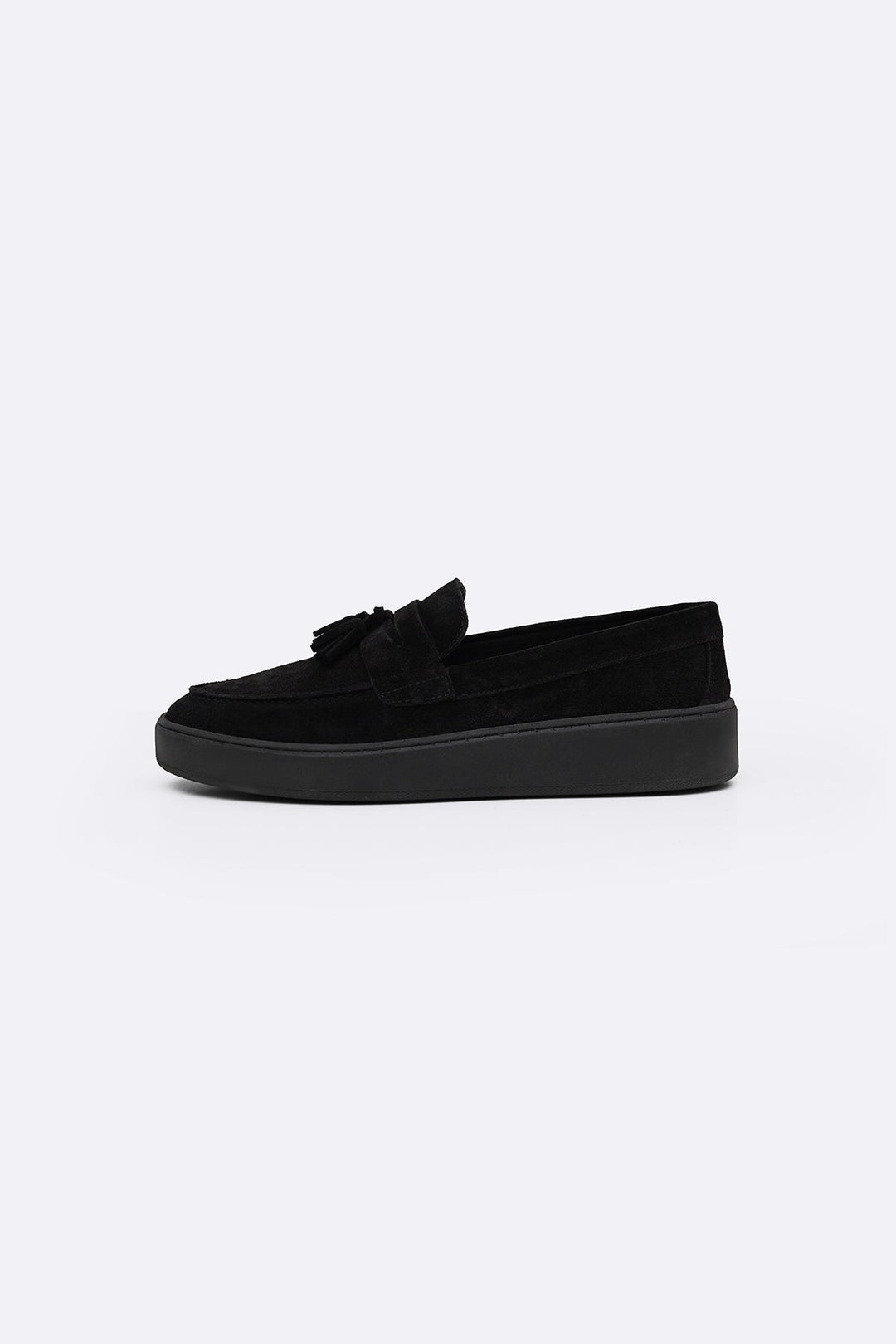 BLACK SUEDE LEATHER TASSEL LOAFERS