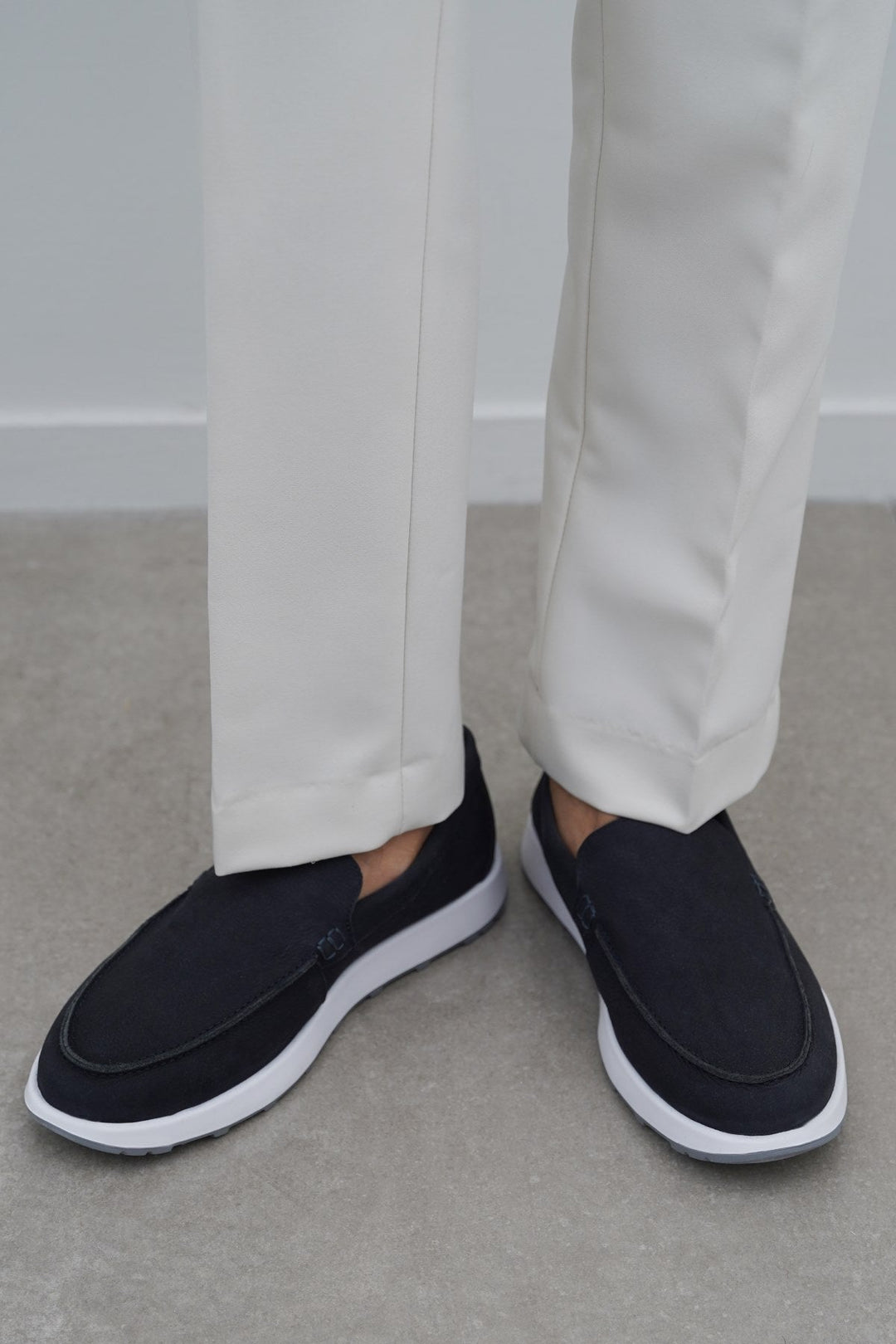 NAVY AIR LEATHER LOAFERS