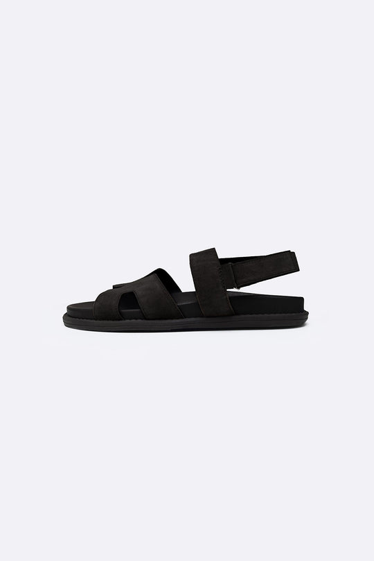 BLACK CLASSIC SUEDE LEATHER SANDALS
